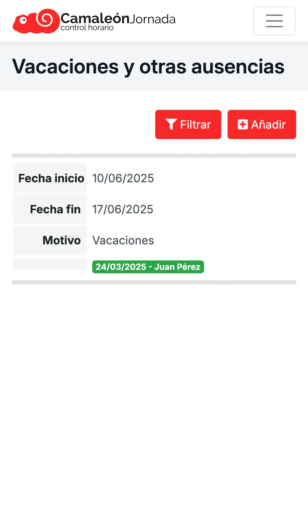 Solicitud de vacaciones